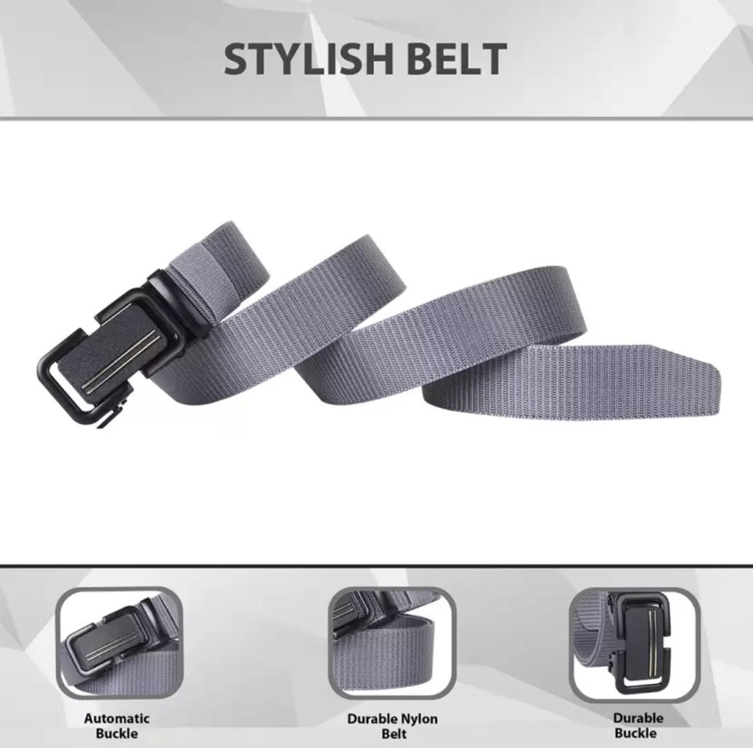 Image of BPRIDE Men Casual, Evening, Formal, Party Grey Nylon Belt