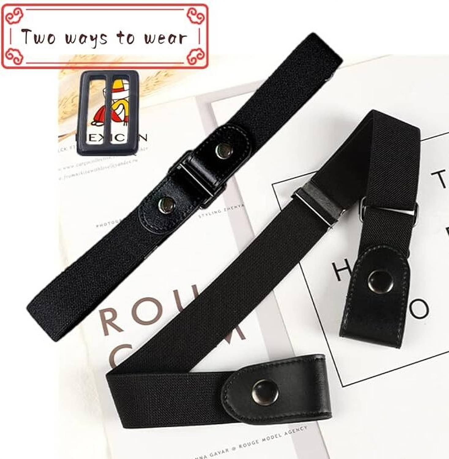 BBBIKINI Women Casual, Evening, Formal, Party Black Fabric Reversible Belt