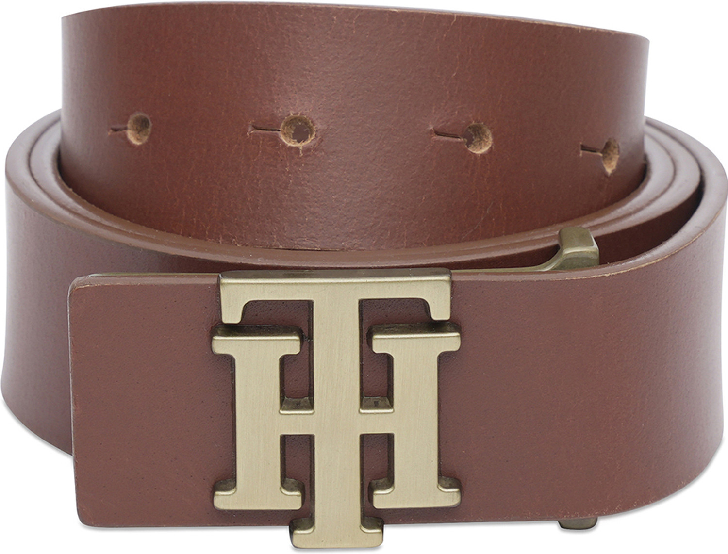 TOMMY HILFIGER Men Casual Brown Genuine Leather Belt