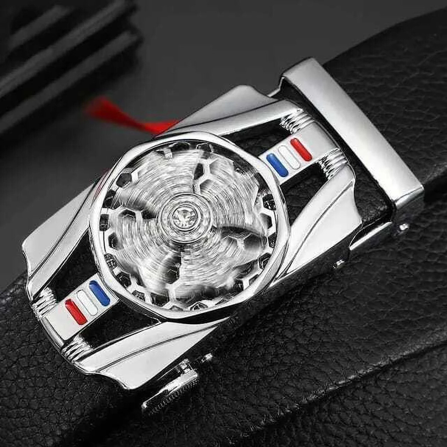 Image of Nexbelt Men Black Artificial Leather, Synthetic Belt