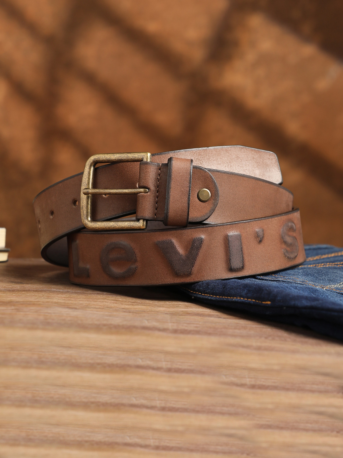 Image of LEVI'S Men Casual Brown Genuine Leather Belt