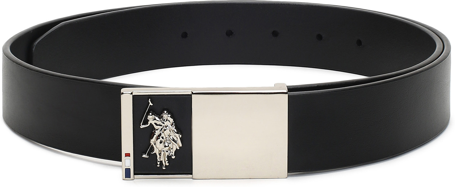 Image of U.S. POLO ASSN. Men Casual Black Genuine Leather Belt