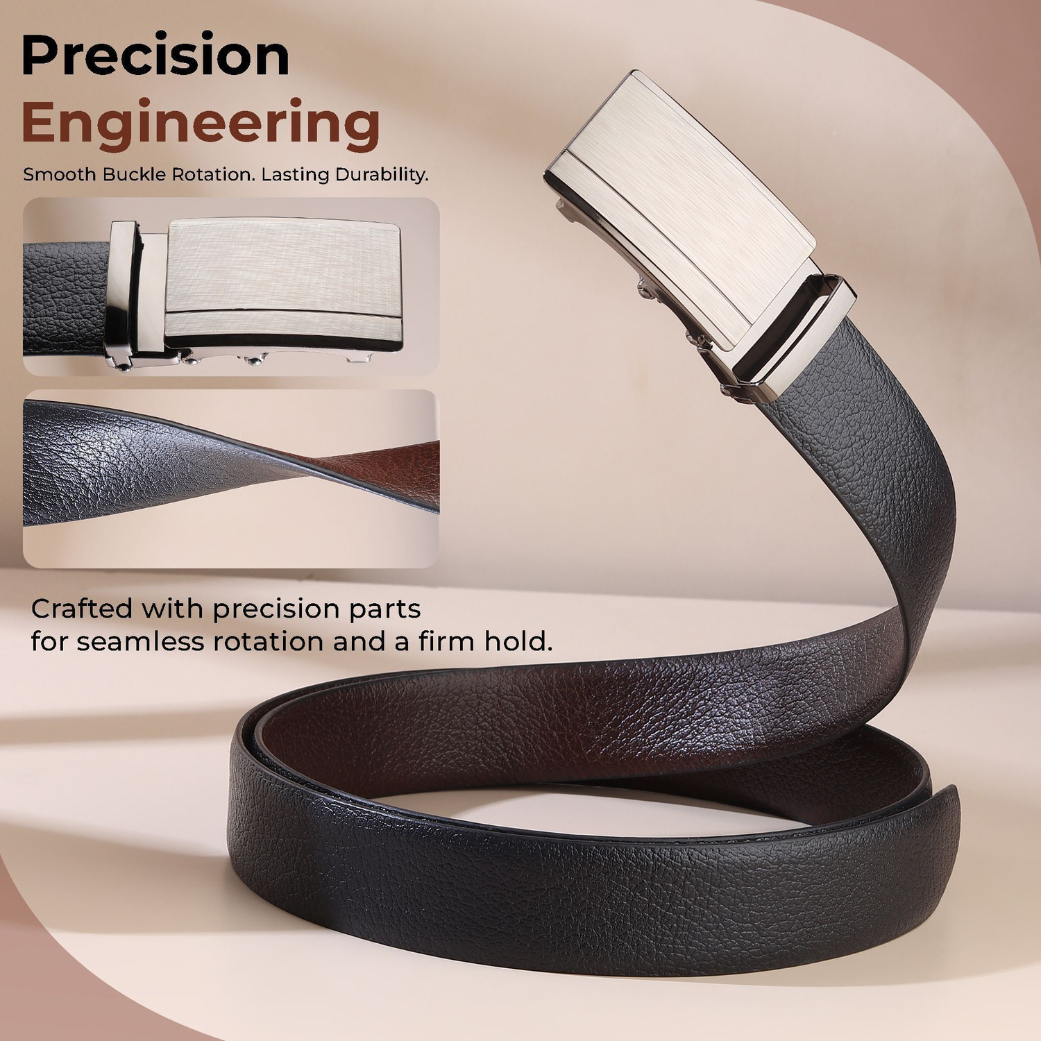 Image of haiko Men Formal, Casual, Evening, Party Brown Genuine Leather Reversible Belt