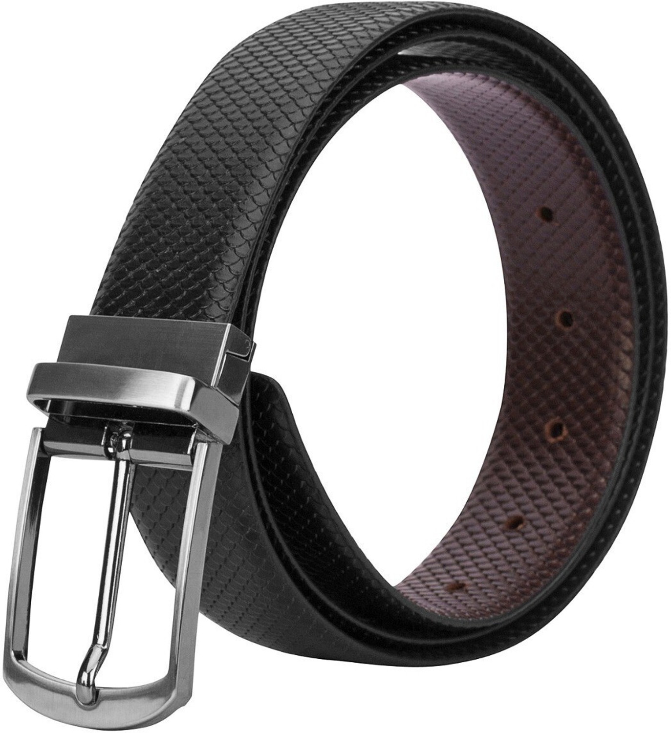 Image of SeeandWear Men Formal, Casual, Evening Black Genuine Leather Reversible Belt