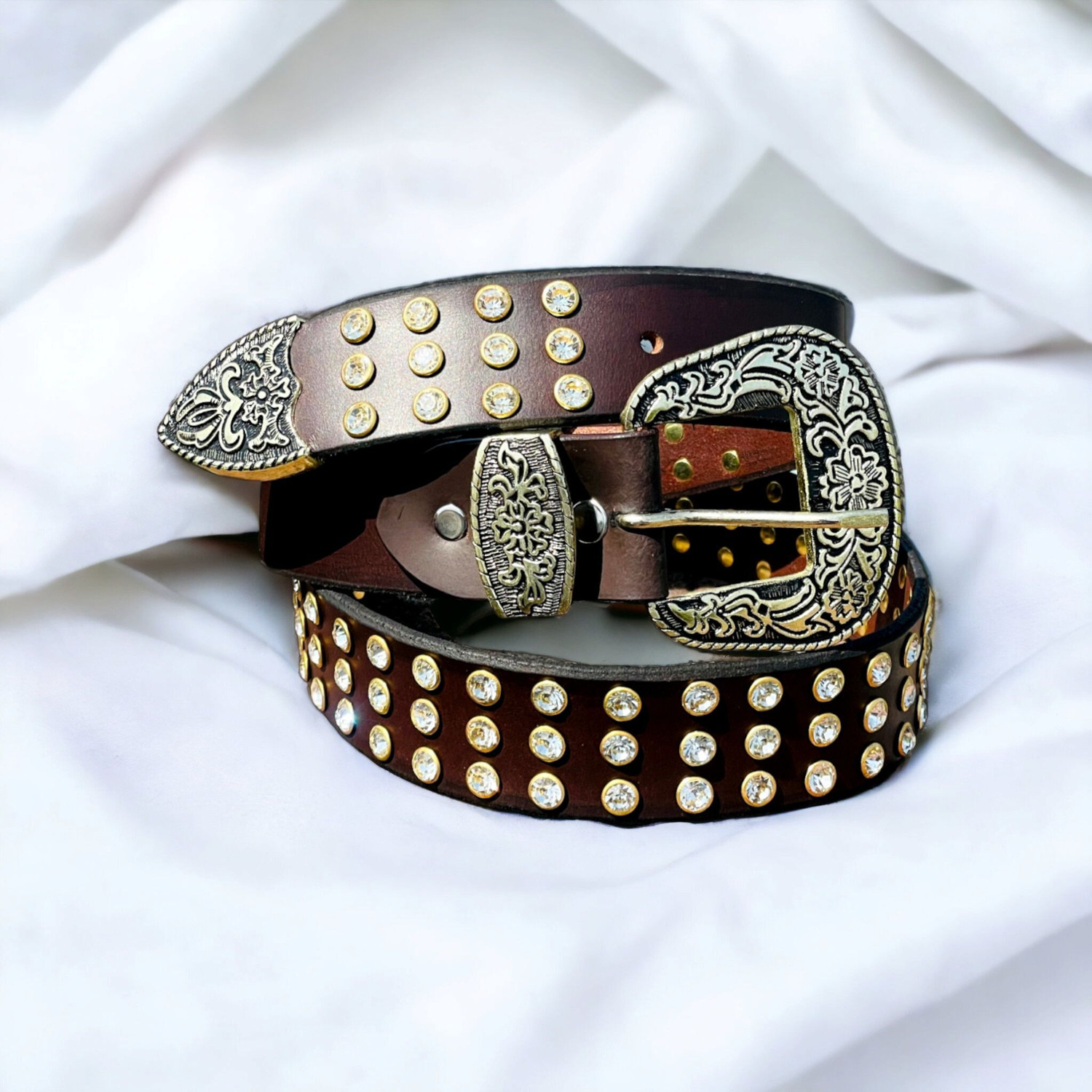 Image of Storeamore Men Casual, Party, Evening Brown Genuine Leather Belt