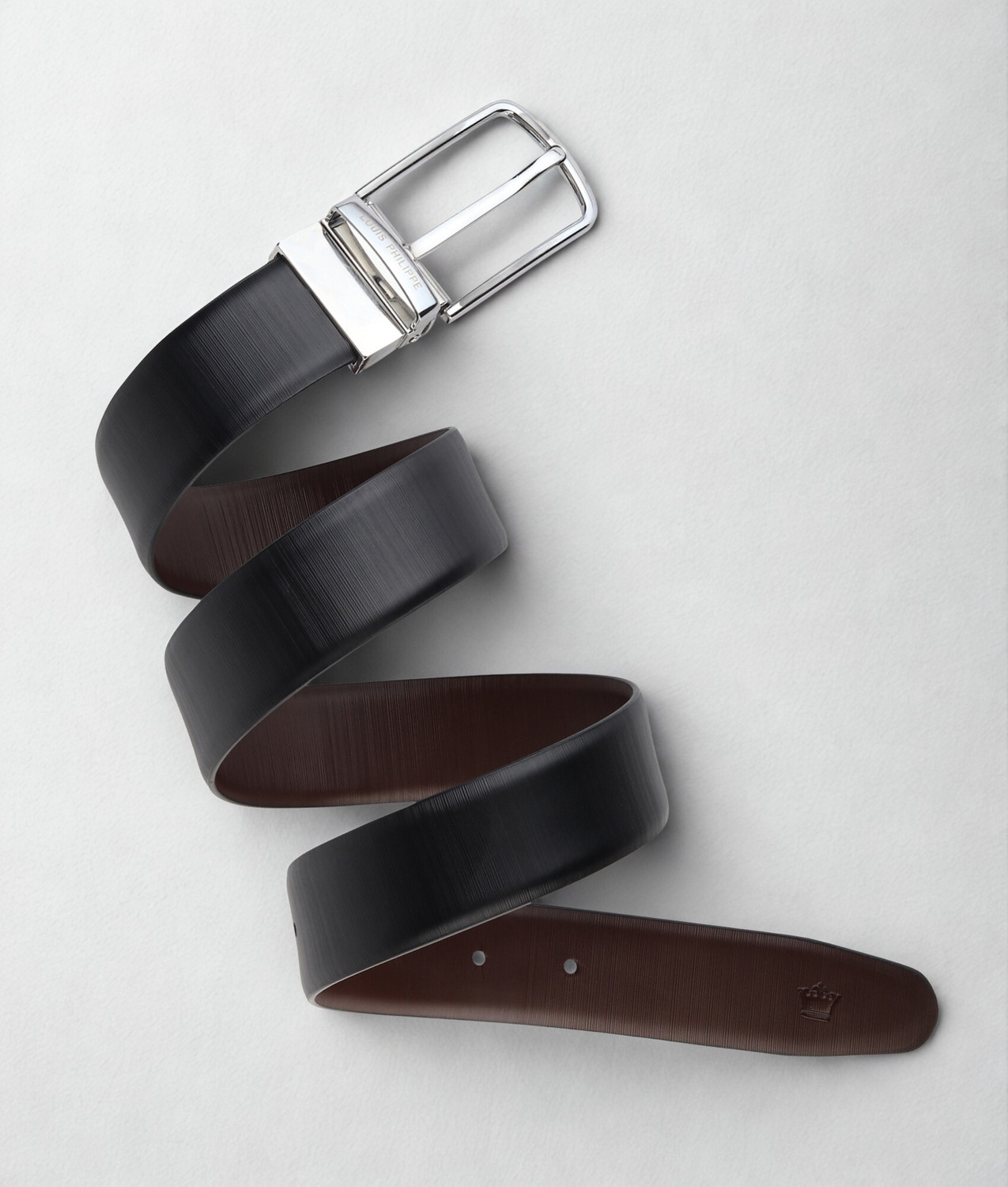 Image of LOUIS PHILIPPE Men Formal, Evening, Party Black, Brown Genuine Leather Reversible Belt