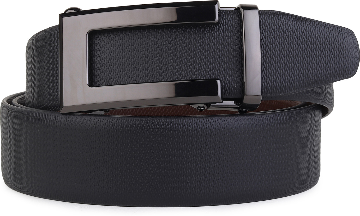 Image of Roadster Men Formal, Casual, Evening, Party Black Genuine Leather Belt