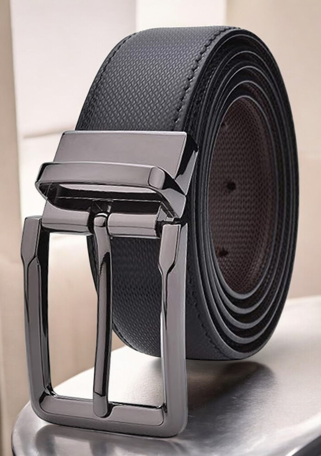 Image of Roadster Men Casual, Evening, Formal, Party Black Artificial Leather Belt