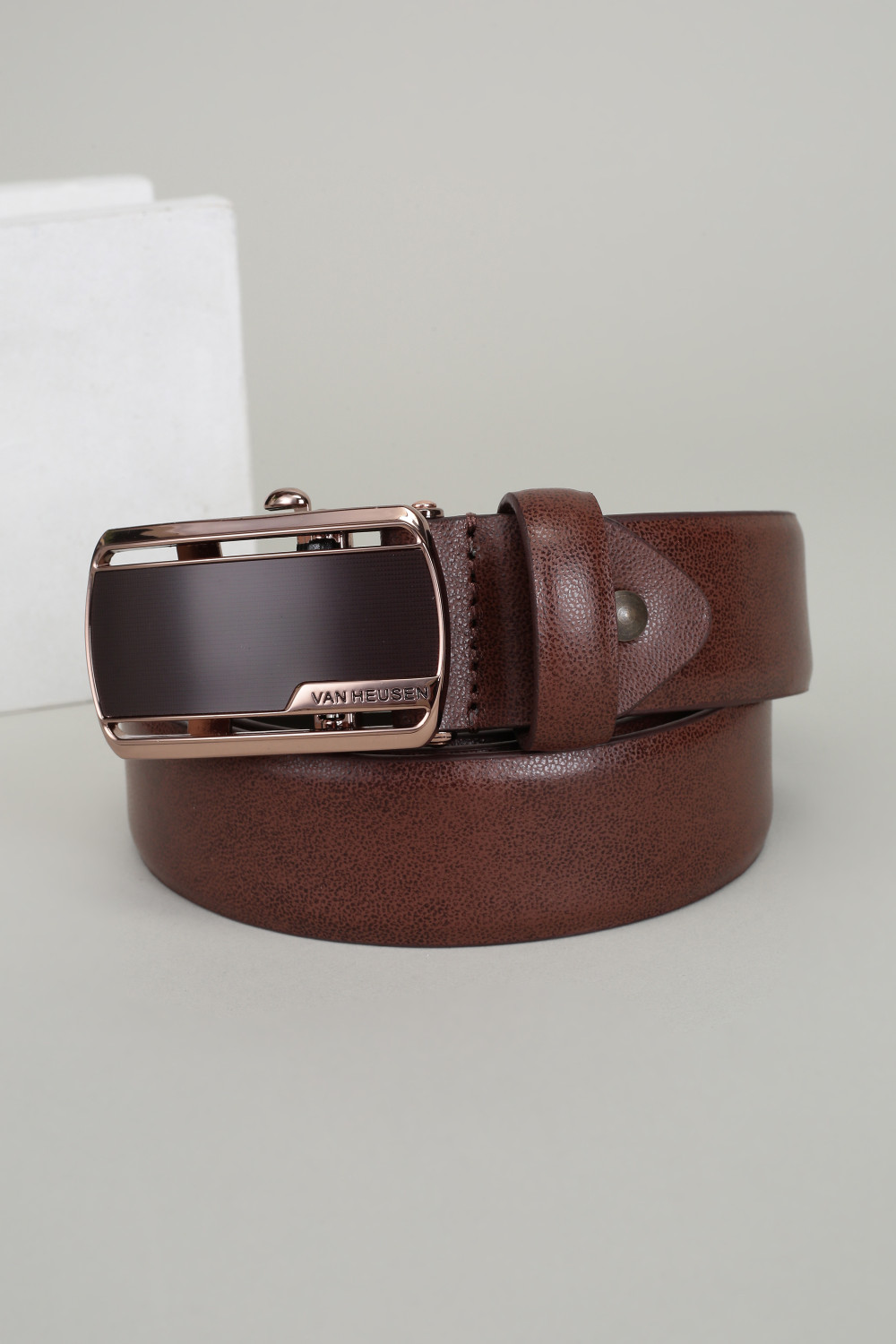 Image of VAN HEUSEN Men Brown Genuine Leather Belt