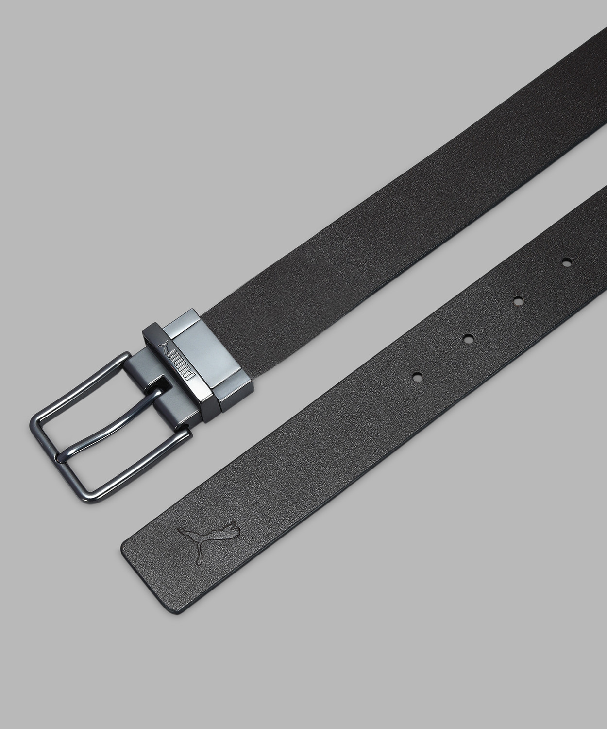 Image of PUMA Men & Women Black Artificial Leather Belt