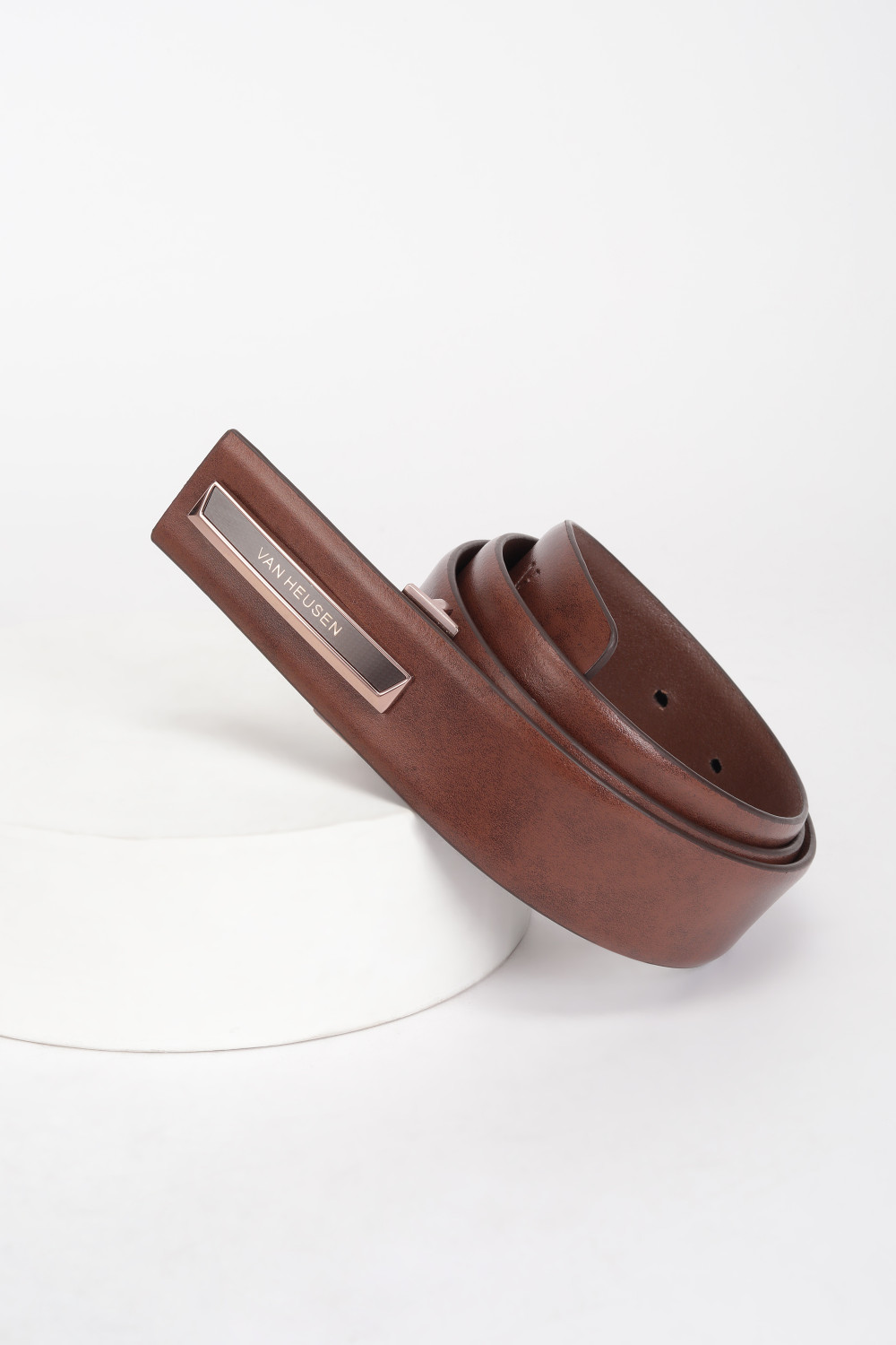 Image of VAN HEUSEN Men Brown Genuine Leather Belt