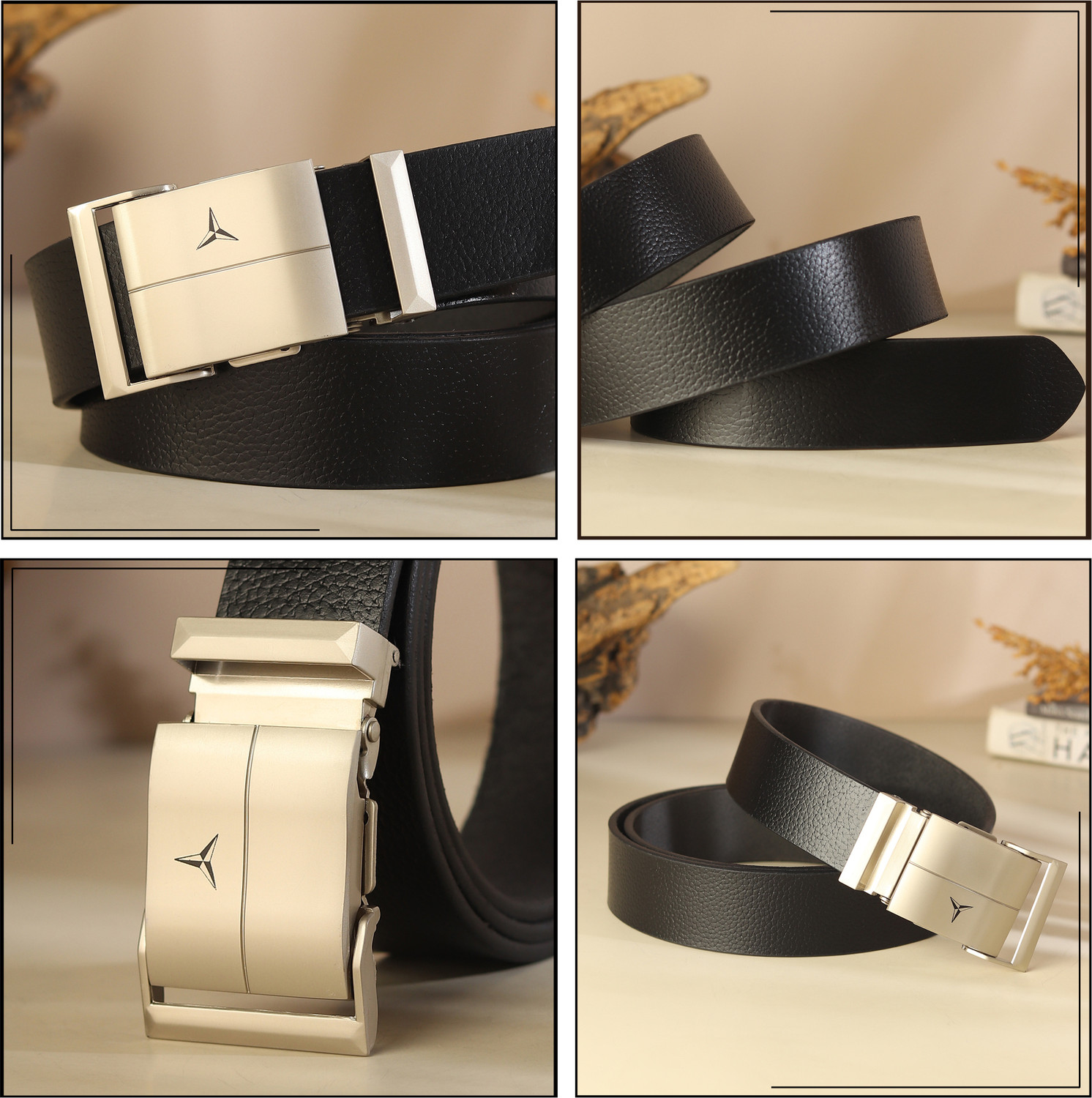 Image of WARCKS Men Formal Black Genuine Leather Belt