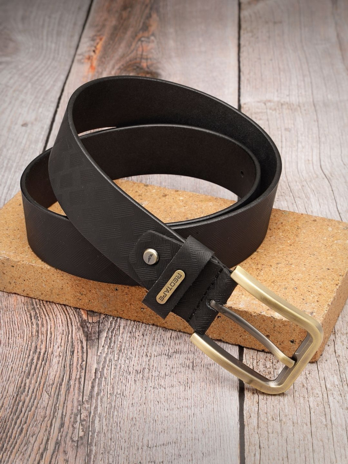 Image of RED TAPE Men Formal Brown Genuine Leather Belt