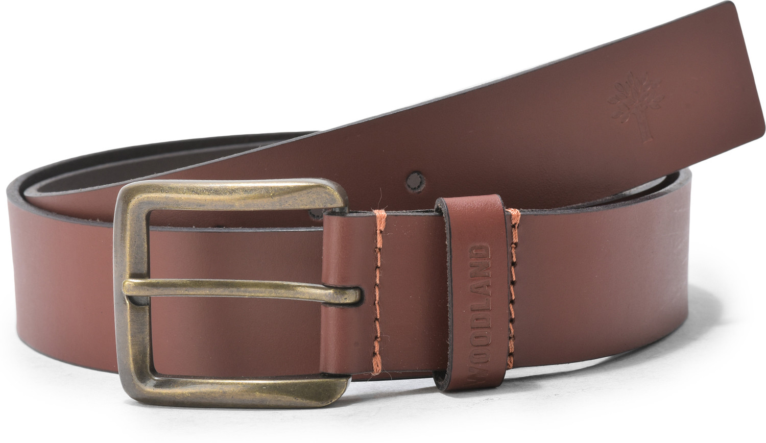 Image of WOODLAND Men Casual Tan Genuine Leather Belt