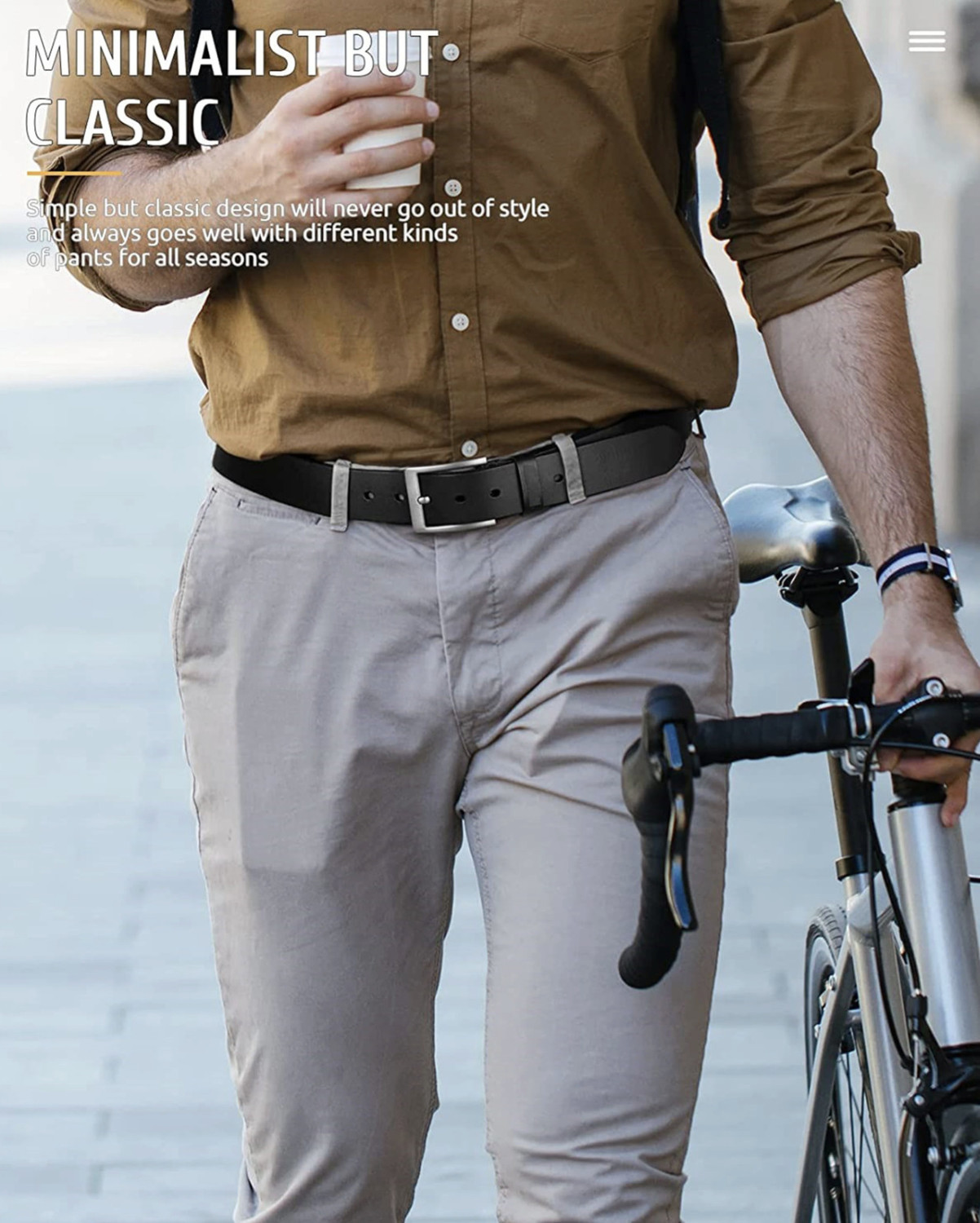 Image of Roadster Men Casual, Evening, Formal, Party Black, Silver Genuine Leather Belt