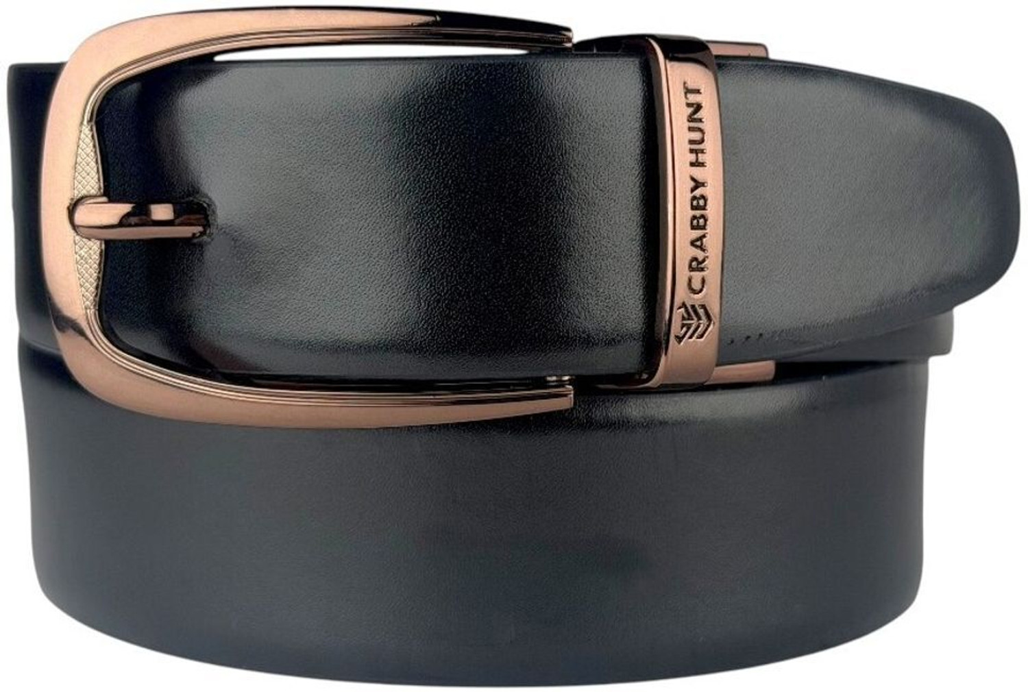 Image of CRABBY HUNT Men Casual, Evening, Formal, Party Brown, Black Genuine Leather Reversible Belt