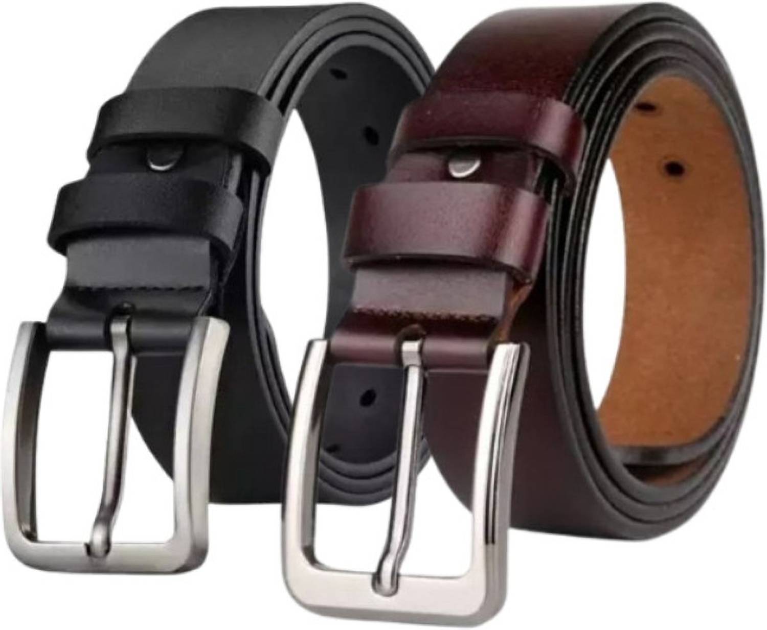 MAINBAZAR Men Casual, Evening, Formal, Party Black, Brown Texas Leatherite Belt deal from flipkart
