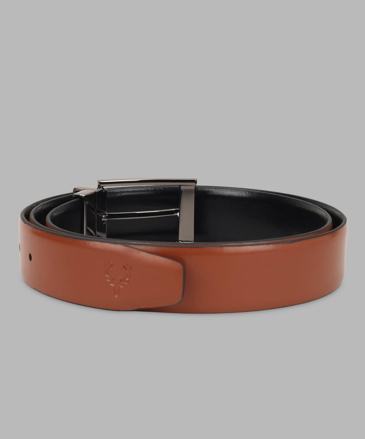 Allen Solly Men Black, Tan Leather Reversible Belt - Image 3