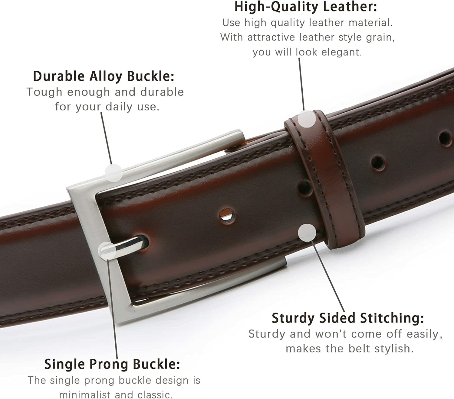 Image of Roadster Men Brown Artificial Leather, Texas Leatherite Belt