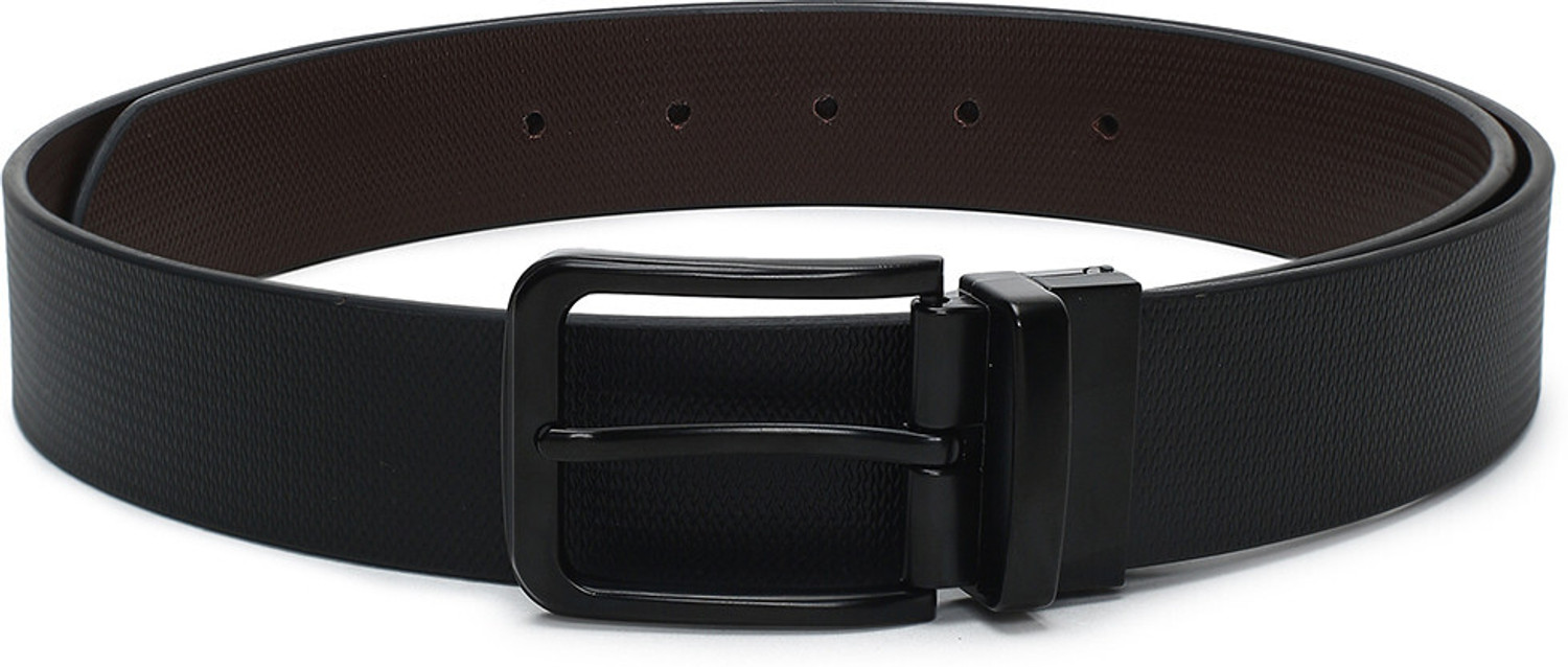 Image of Crusset Men Formal Black Genuine Leather Reversible Belt