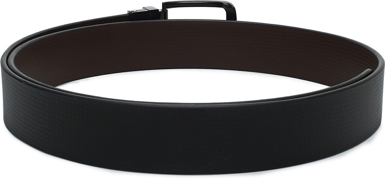 Image of Crusset Men Formal Black Genuine Leather Reversible Belt