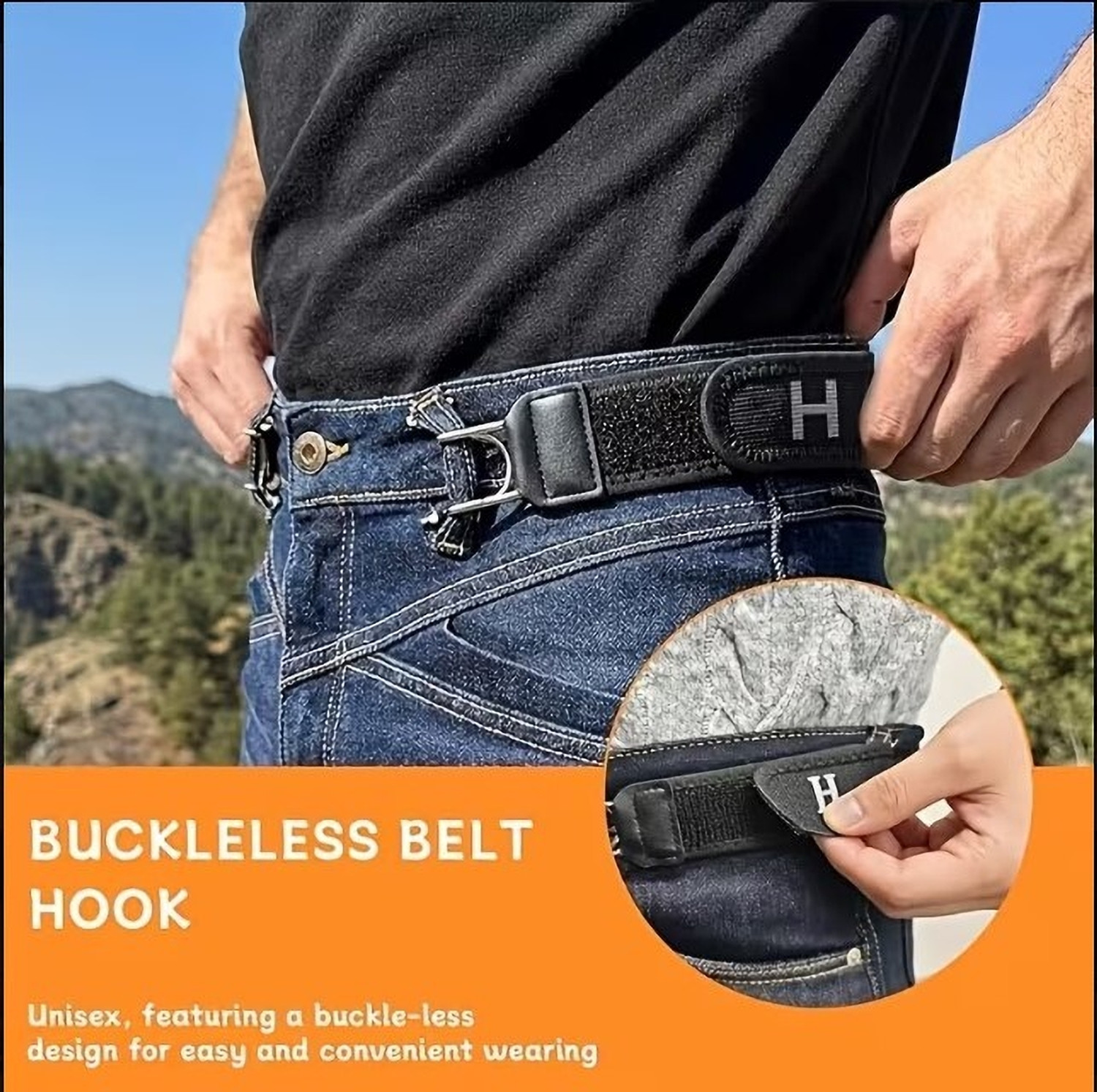 Image of Trendera Men & Women Casual, Evening, Formal, Party Black Fabric Belt