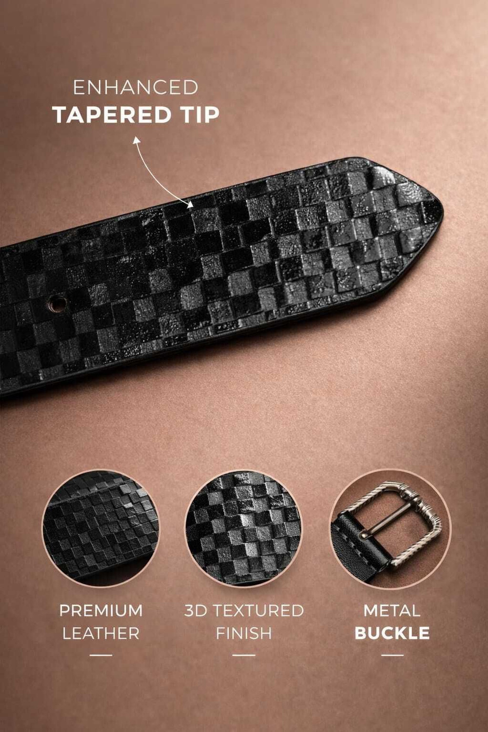 Image of gazala Men Casual, Formal Black Genuine Leather Belt