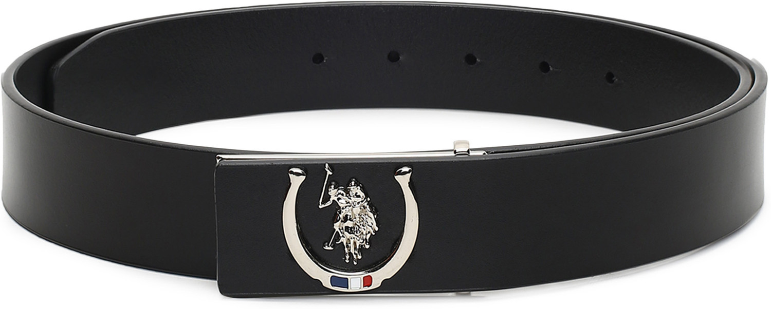 Image of U.S. POLO ASSN. Men Casual Black Genuine Leather Belt