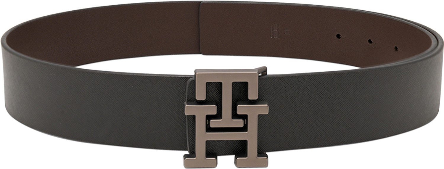 Image of TOMMY HILFIGER Men Casual Black Genuine Leather Reversible Belt