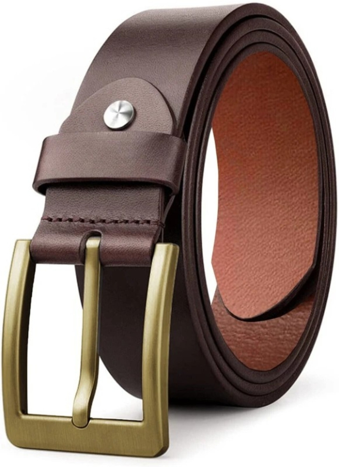 Image of PROVOGUE Men Formal Brown Genuine Leather Belt
