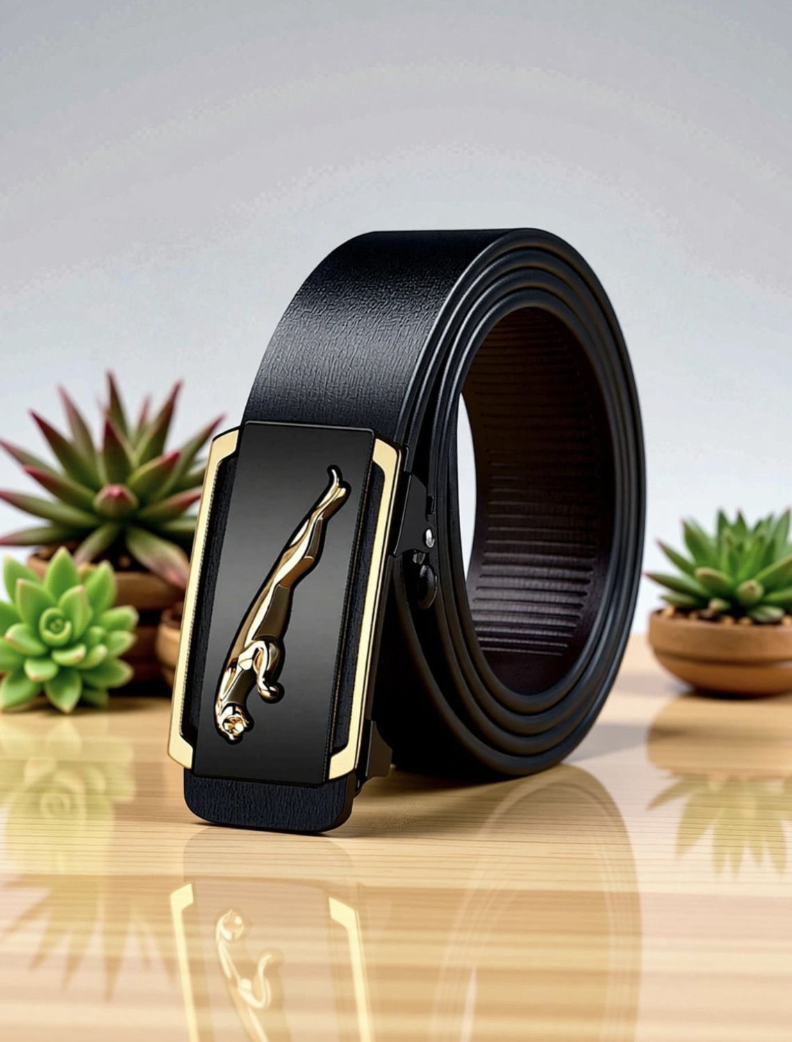 Image of Roadster Men Formal, Casual, Evening, Party Gold Artificial Leather Belt