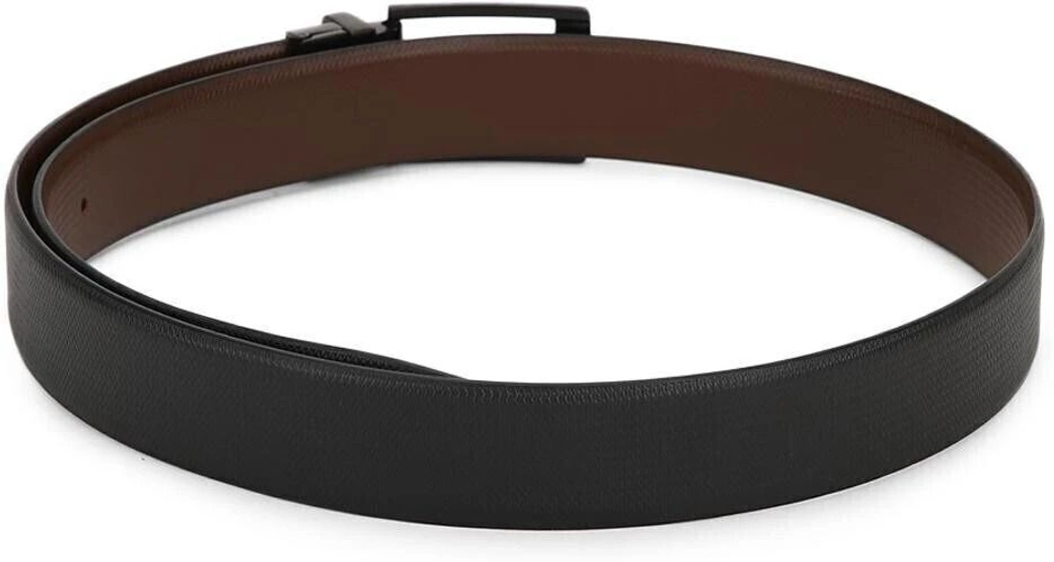 Image of Teakwood Men Formal Black, Brown Genuine Leather Reversible Belt