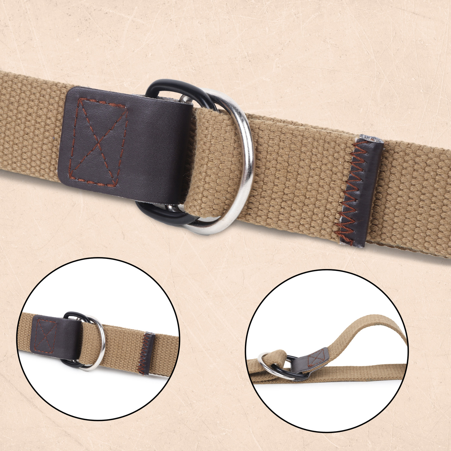 Image of Roadster Men Casual, Formal, Party, Evening Beige Canvas Belt