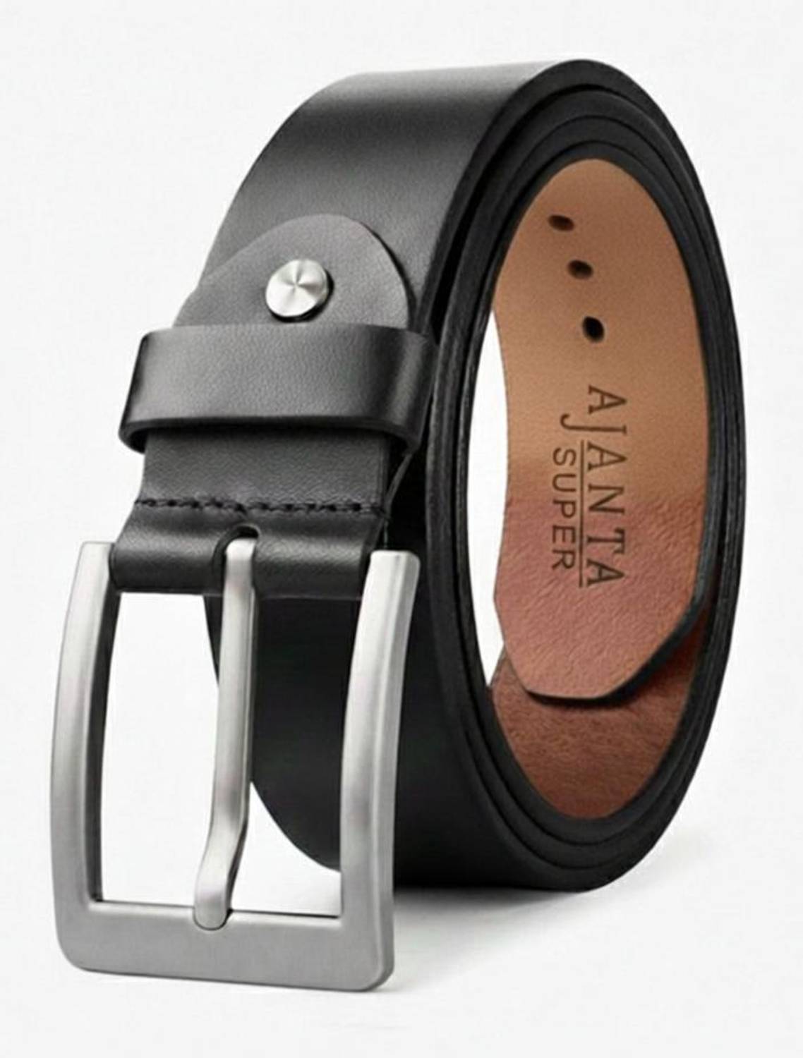 Ajanta Super Men Evening, Casual, Formal Black Genuine Leather Belt