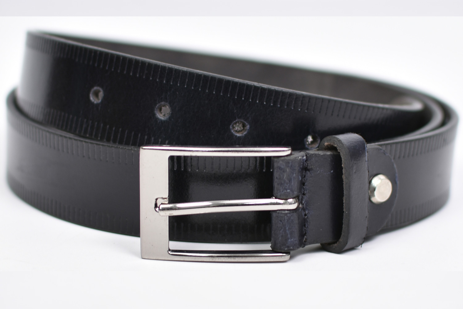 Image of WILDHORN Men Casual, Party, Evening Black Genuine Leather Belt