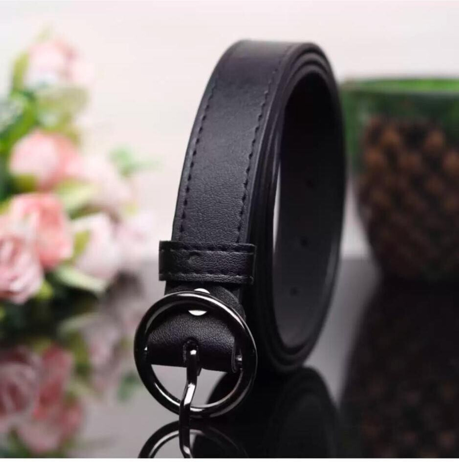 Image of METRONAUT Women Casual Black Artificial Leather Belt