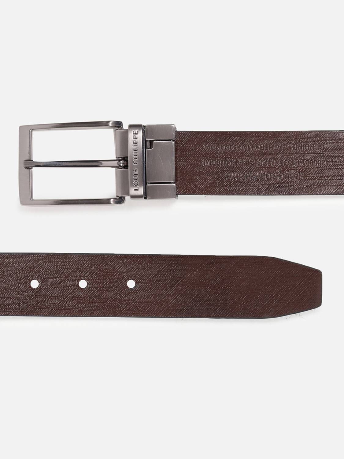 Louis Philippe Men Multicolor Leather Reversible Belt - Image 5