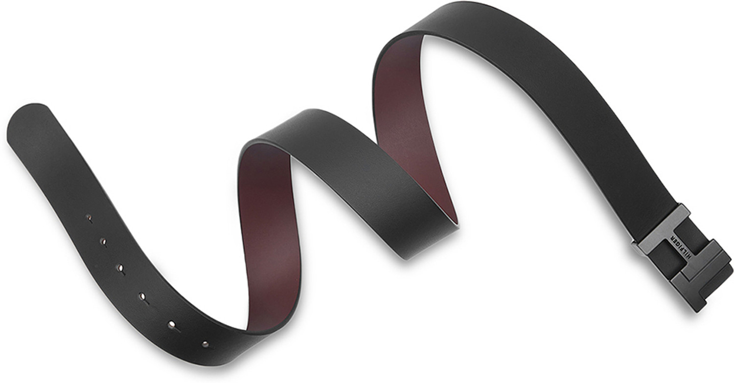 Image of TOMMY HILFIGER Men Casual Black Genuine Leather Reversible Belt