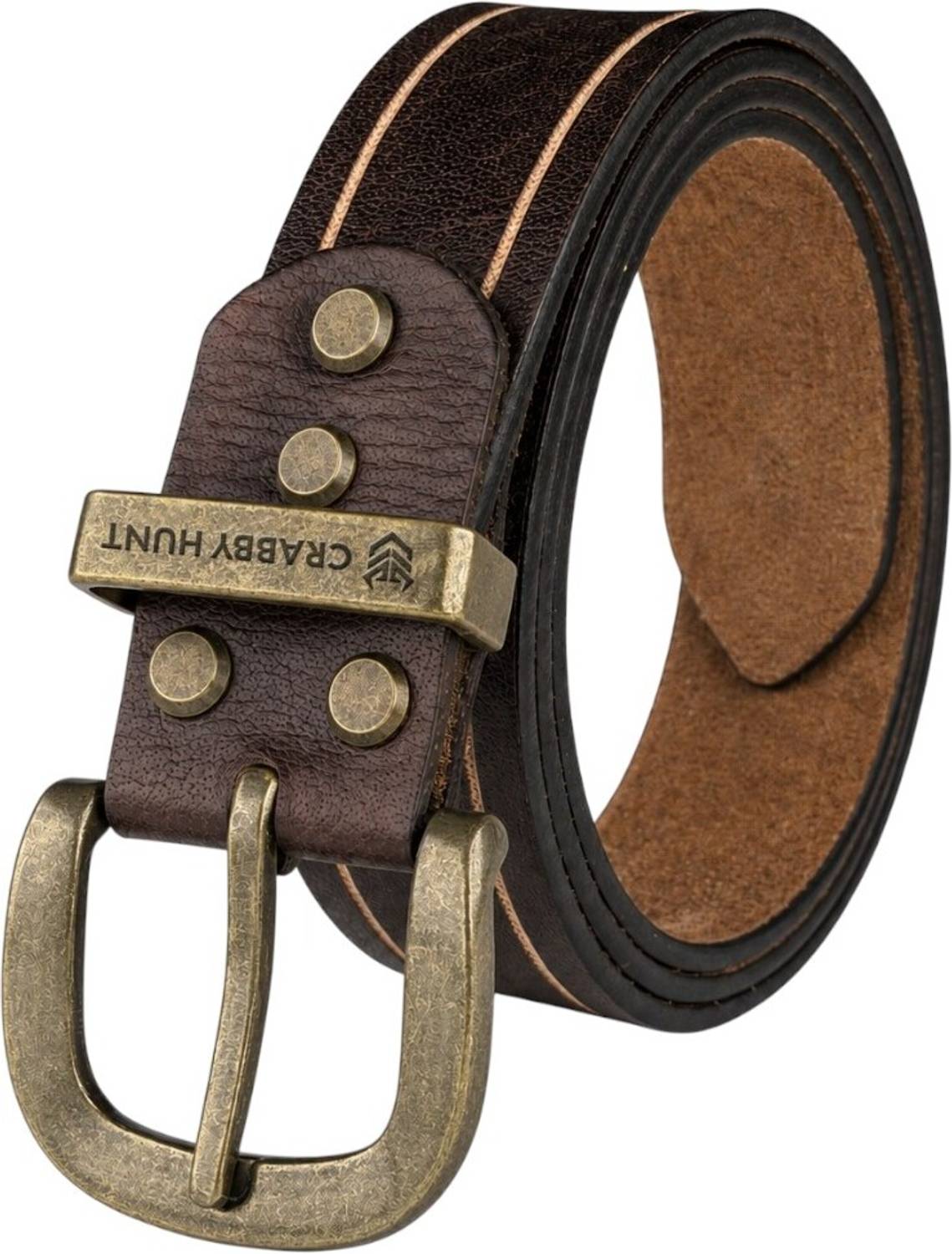 CRABBY Men Brown Genuine Leather Belt - Image 1