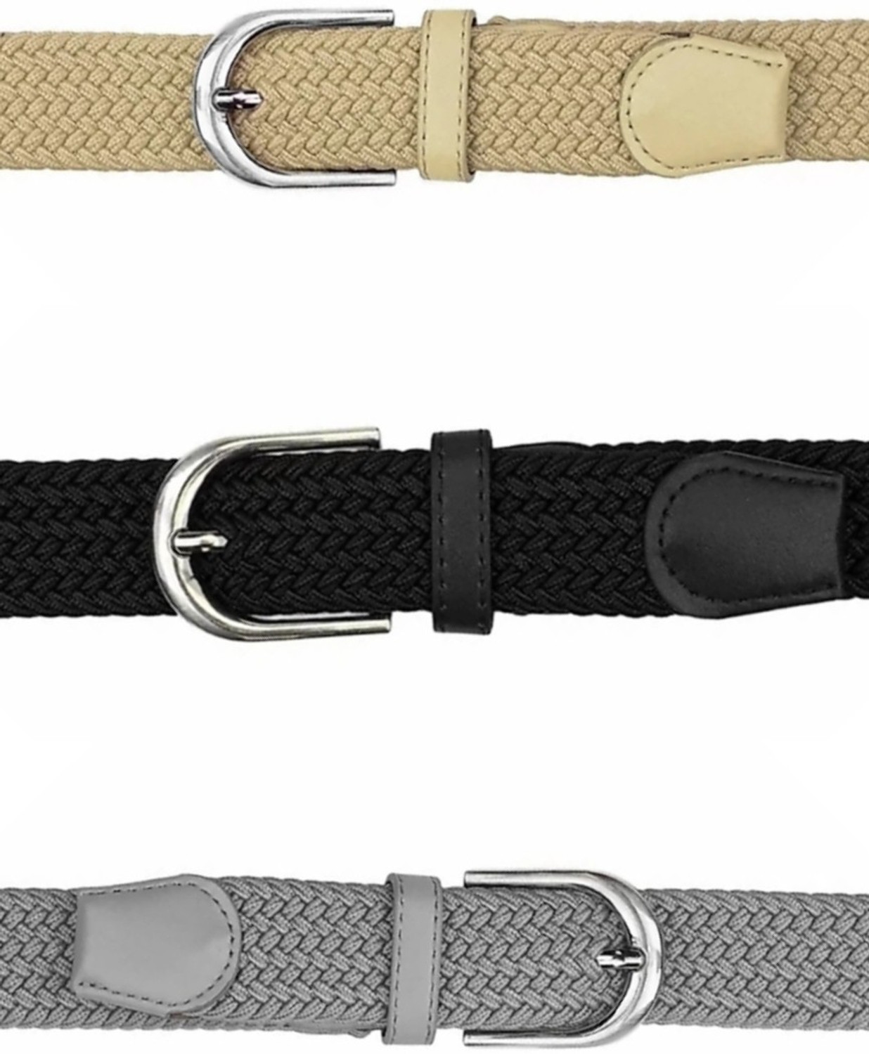 Image of Zoro Designs Men & Women Formal, Casual, Party, Evening Black, Beige, Grey Synthetic Belt