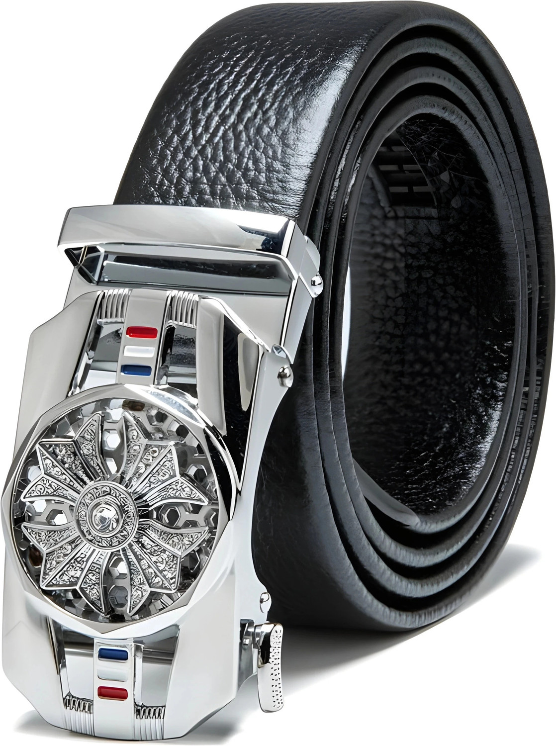 Image of Nexbelt Men Black Artificial Leather, Synthetic Belt