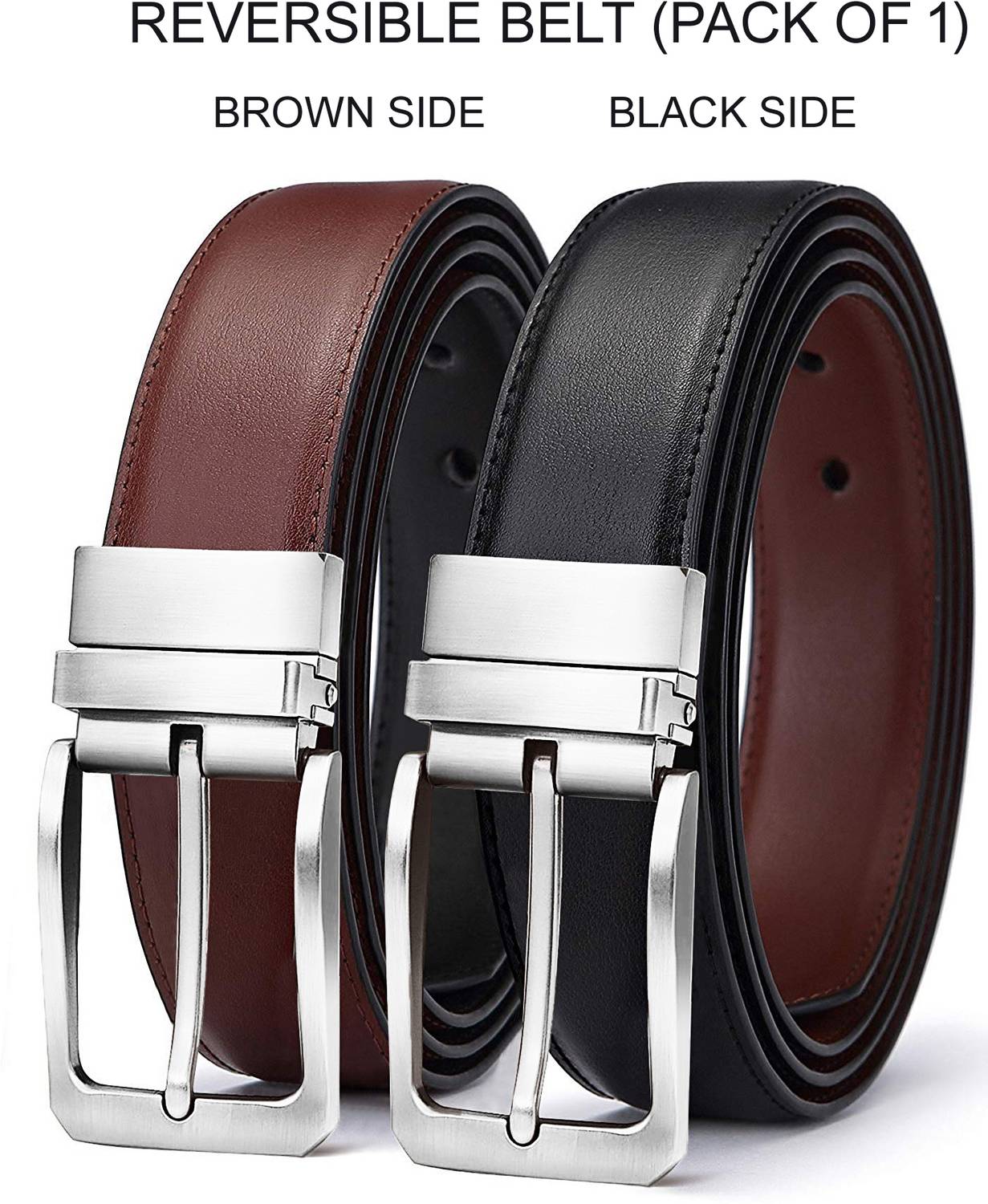 Roadster Men Black Reversible Leather Belt - Image 3