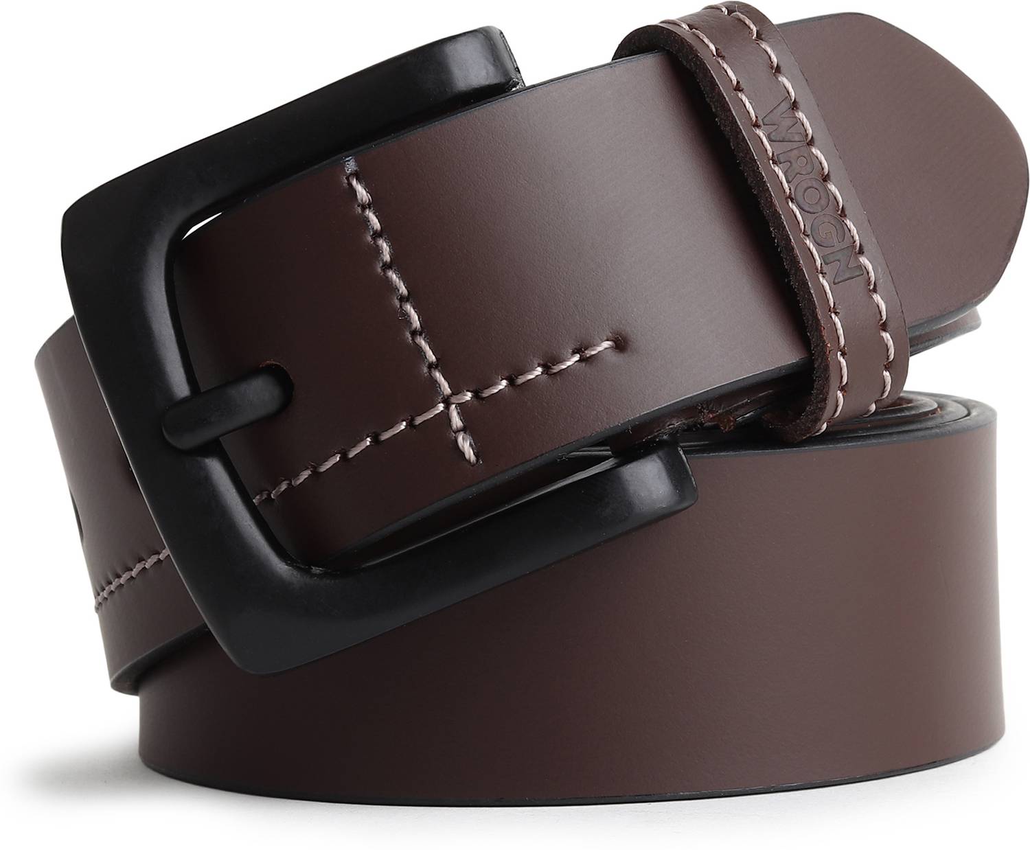 WROGN Men Brown Genuine Leather Belt - Image 1