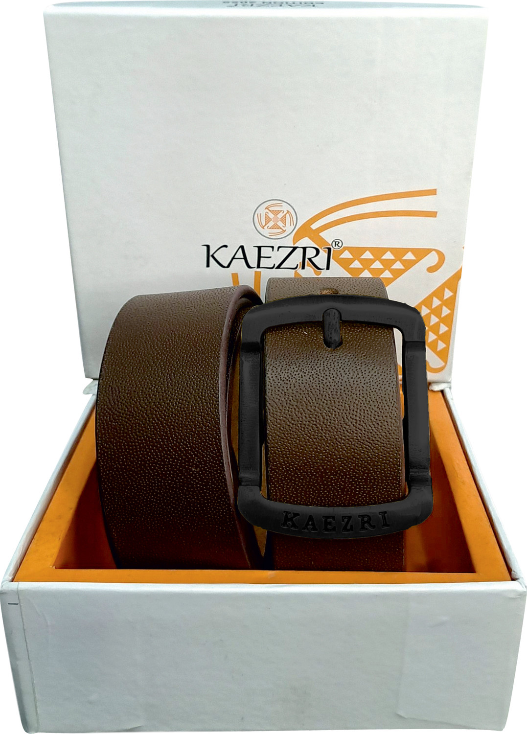 Image of KAEZRI Men Casual, Evening, Formal, Party Brown Genuine Leather Belt