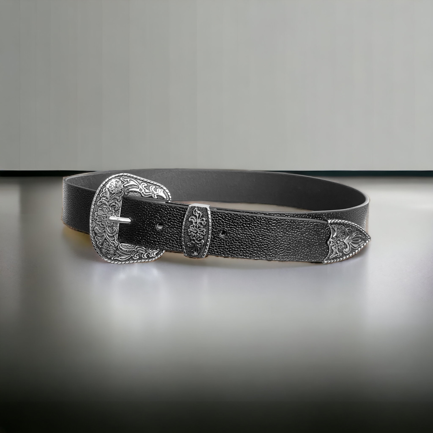 Image of ROYAL CKIN Men Formal, Casual, Evening, Party Black Genuine Leather Belt