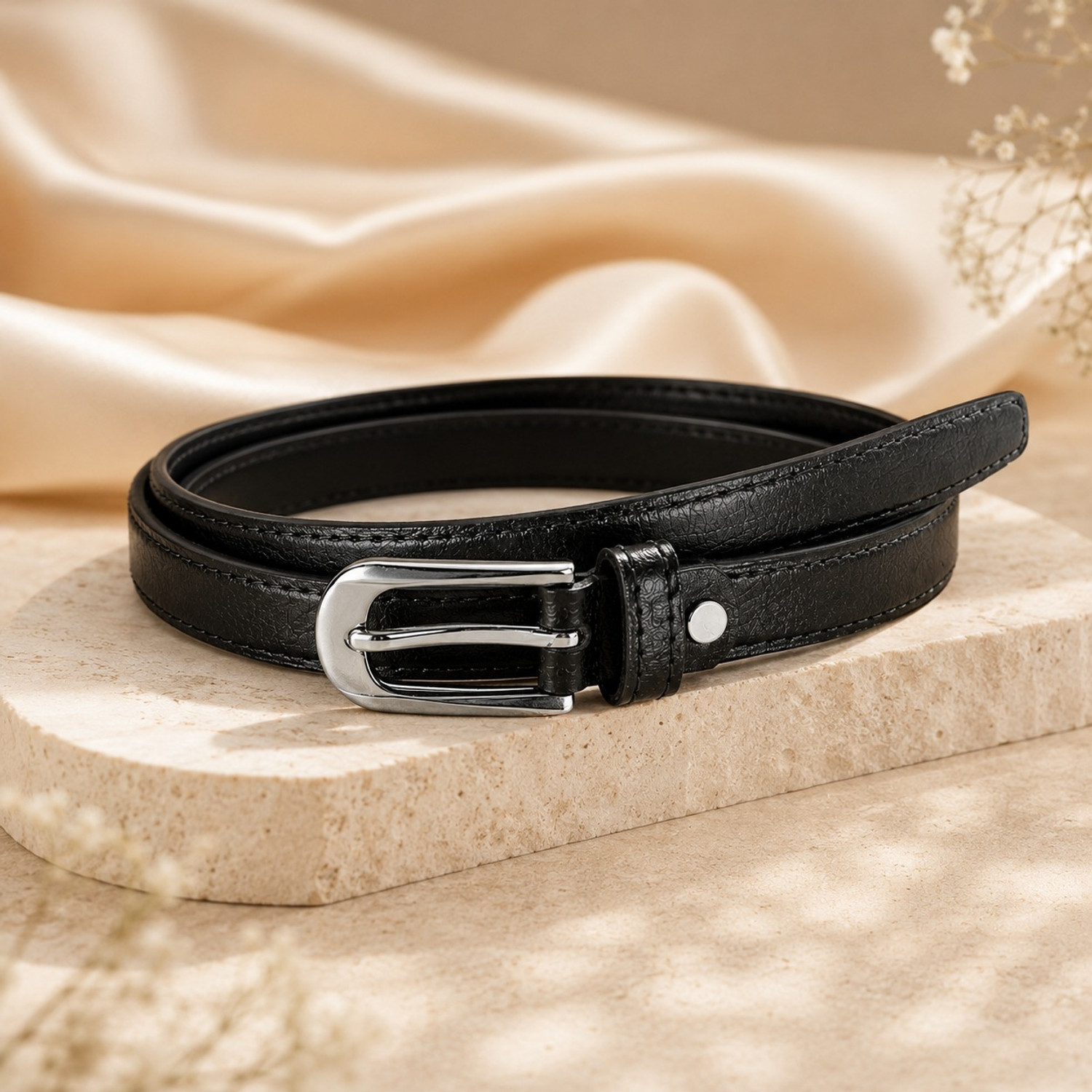 Image of ZEVORA Men & Women Casual, Formal, Party Black Artificial Leather Belt
