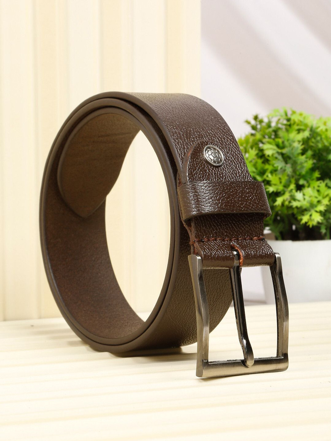 Image of Teakwood Leathers Men Casual Brown Genuine Leather Belt
