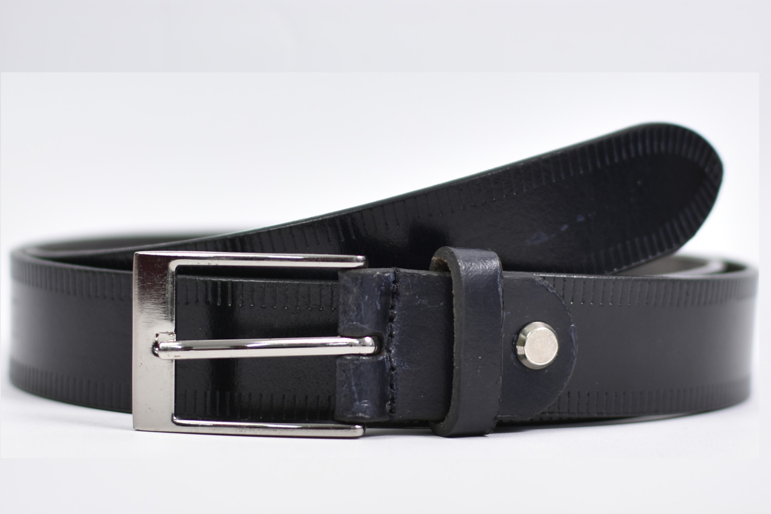 Image of WILDHORN Men Casual, Party, Evening Black Genuine Leather Belt