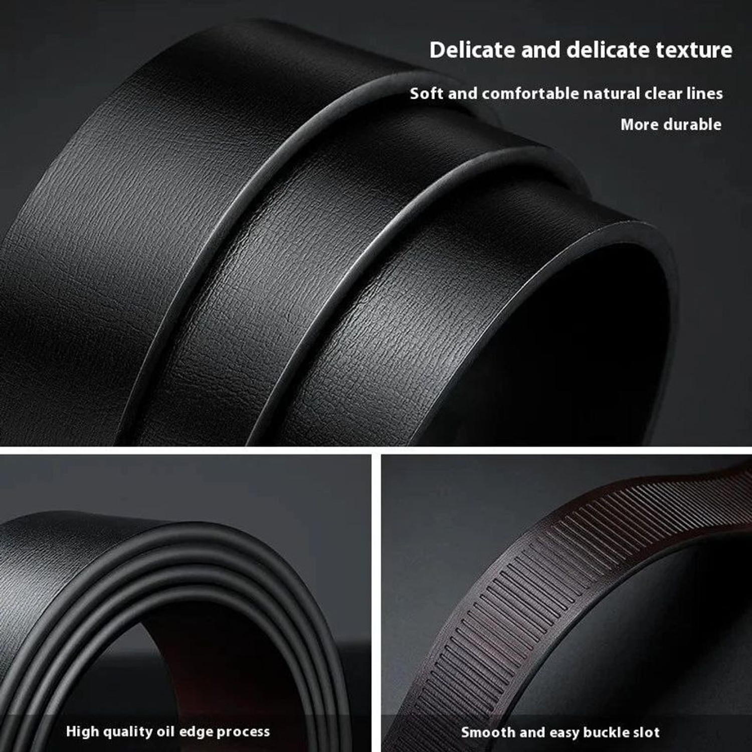 Image of Hushahide Men Casual, Formal Black Texas Leatherite, Artificial Leather Belt