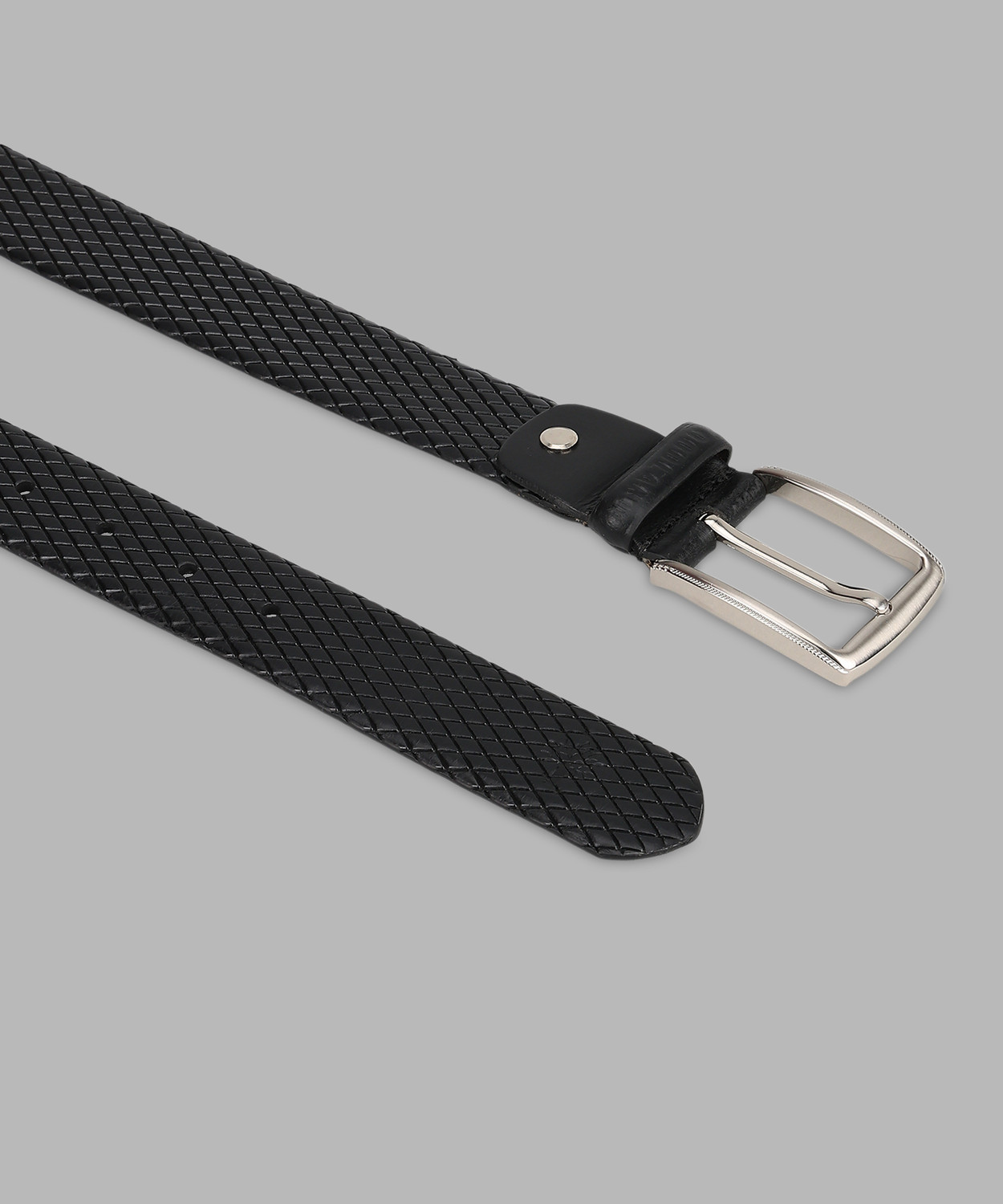 Image of WOODLAND Men Formal Black Genuine Leather Belt